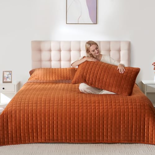 Velvet King Quilt Set – Cream