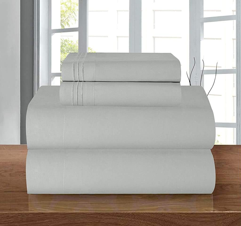 Elegant Comfort Twin Sheet Set – Grey