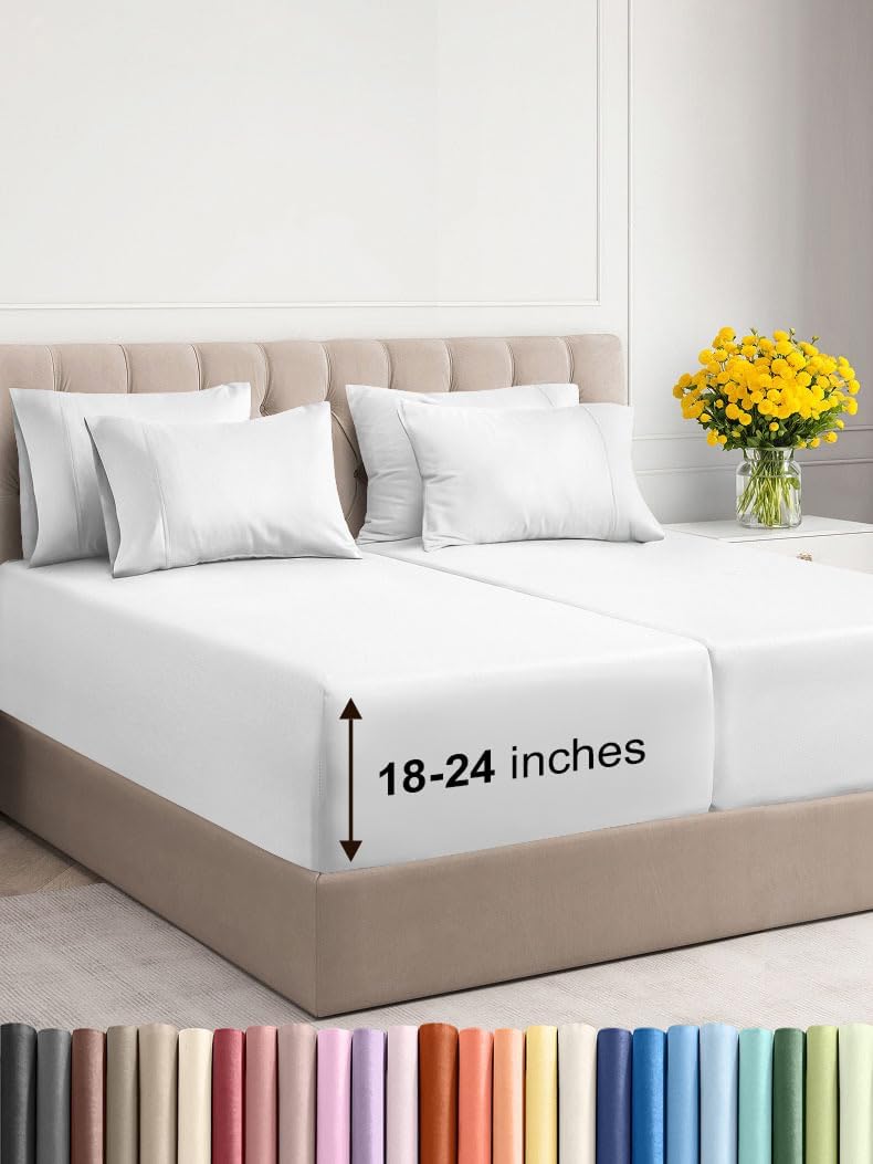 Extra Deep King Sheet Set – 6 Piece, Antique White