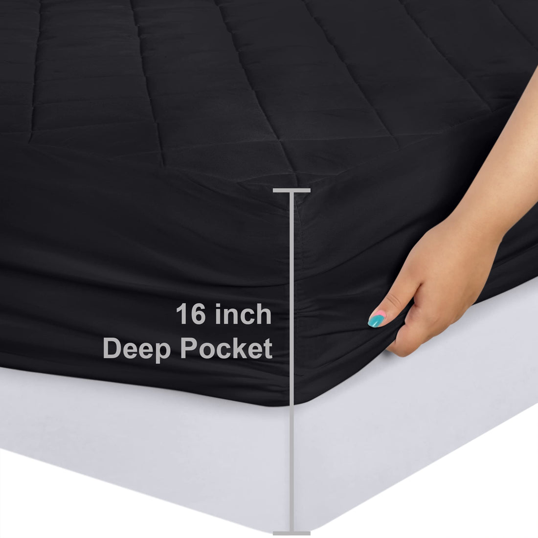 Utopia Quilted Mattress Pad – Queen, White