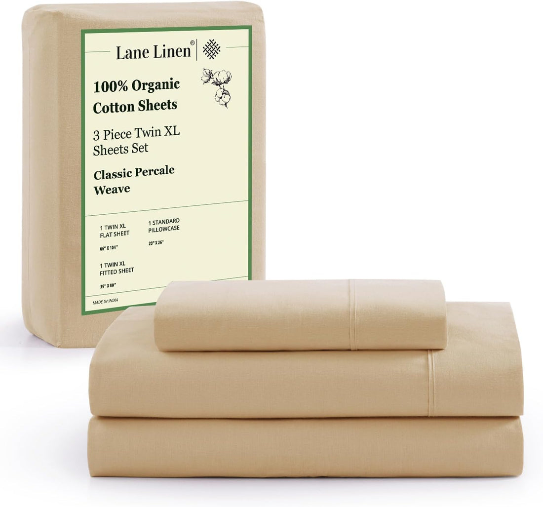 LANE LINEN Queen Organic Sheet Set – White