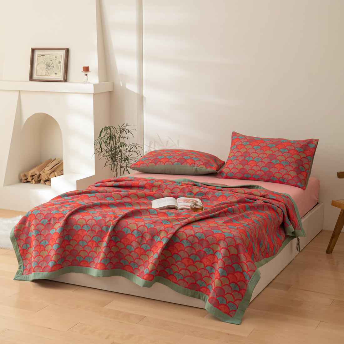 Cotton Jacquard Floral Quilt – King