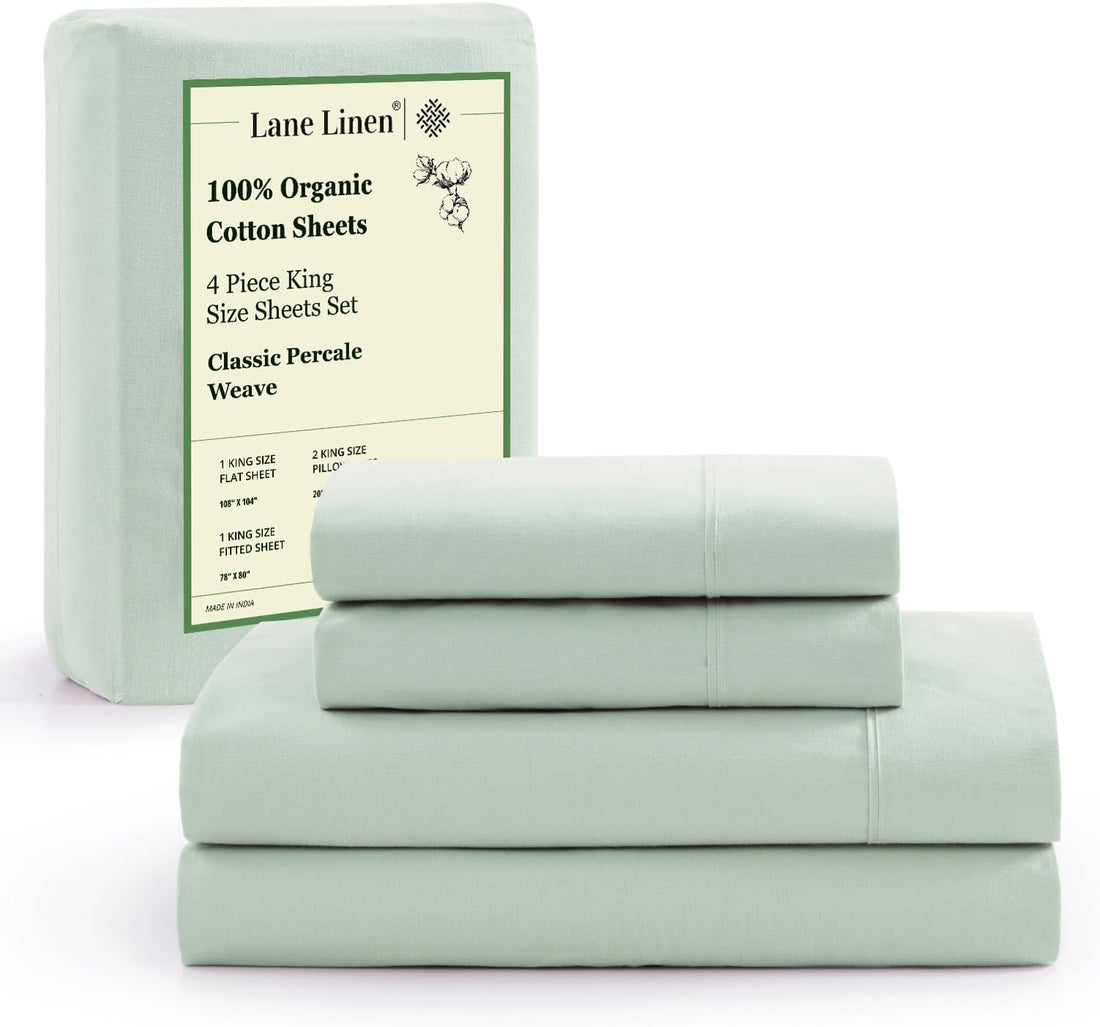LANE LINEN Queen Organic Sheet Set – White