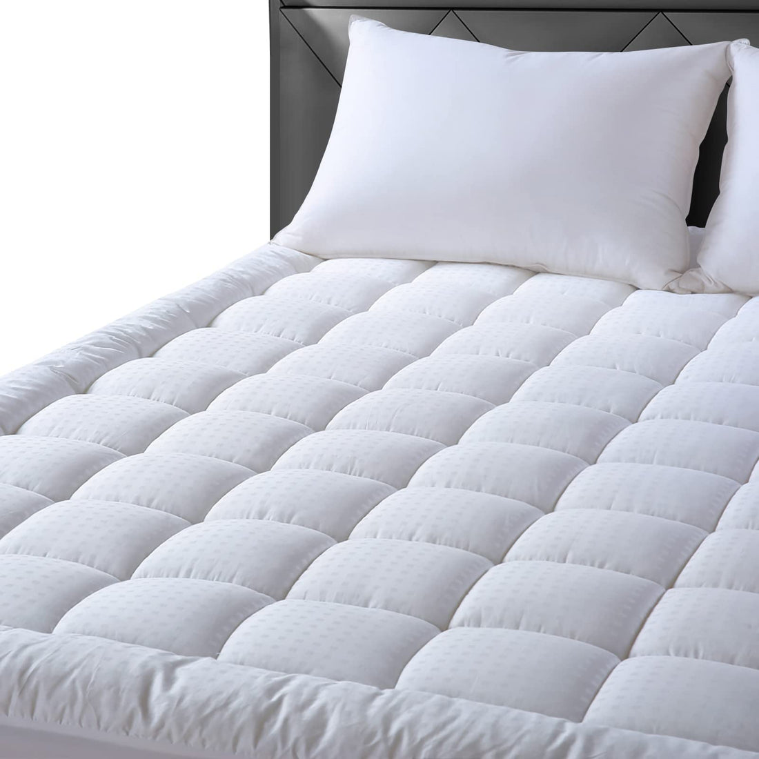 EASELAND Queen Mattress Pad – Pillow Top, White