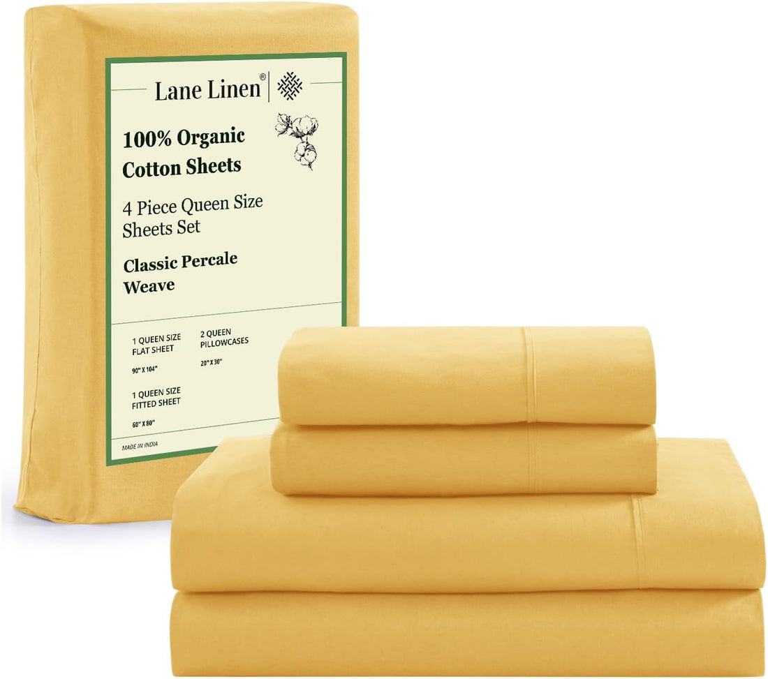 LANE LINEN Queen Organic Sheet Set – White