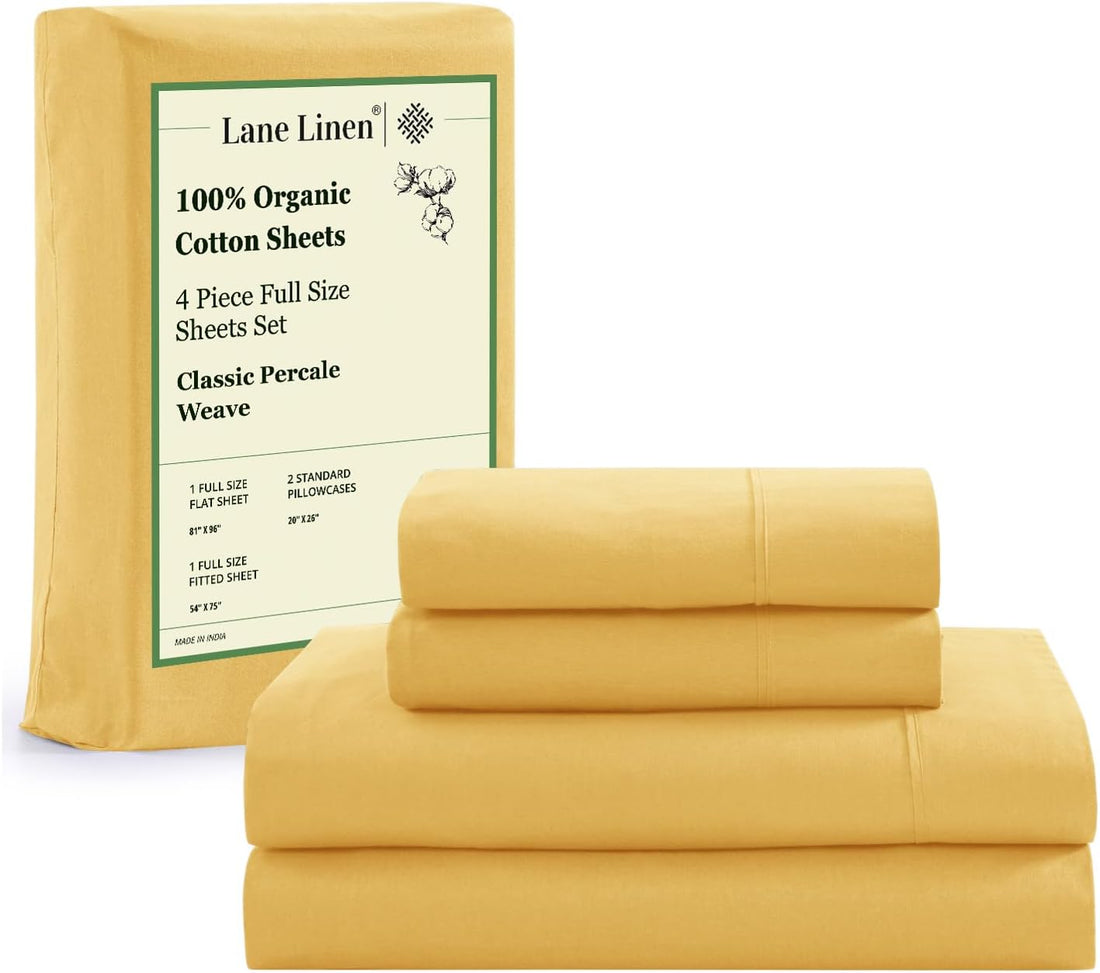 LANE LINEN Queen Organic Sheet Set – White