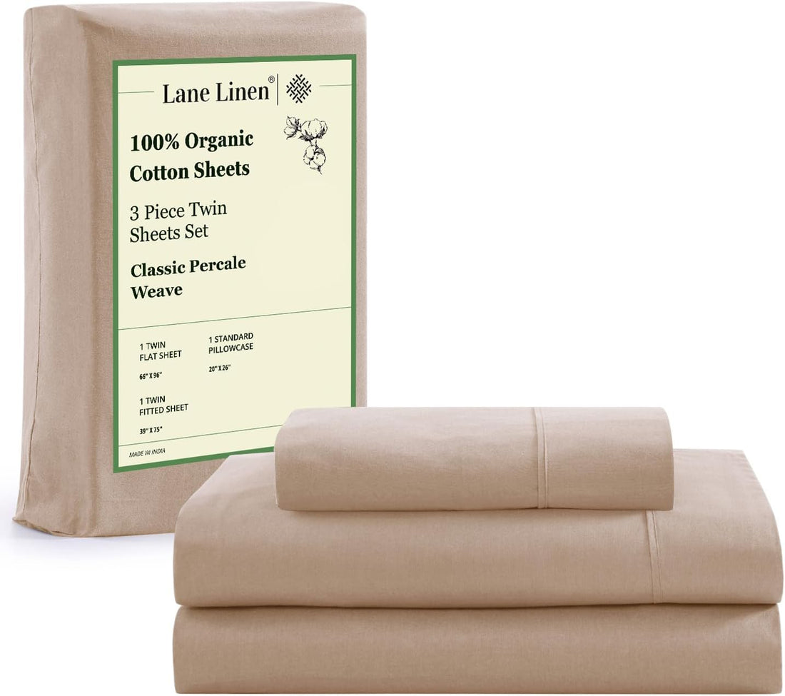 LANE LINEN Queen Organic Sheet Set – White