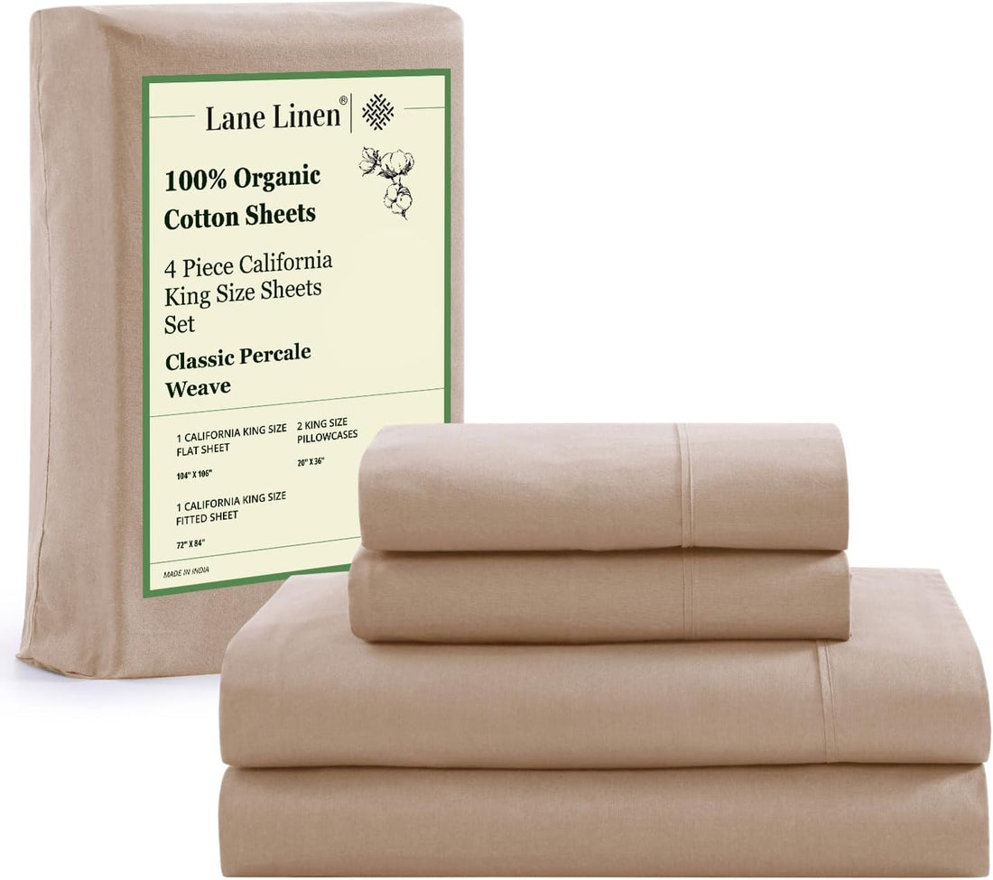 LANE LINEN Queen Organic Sheet Set – White