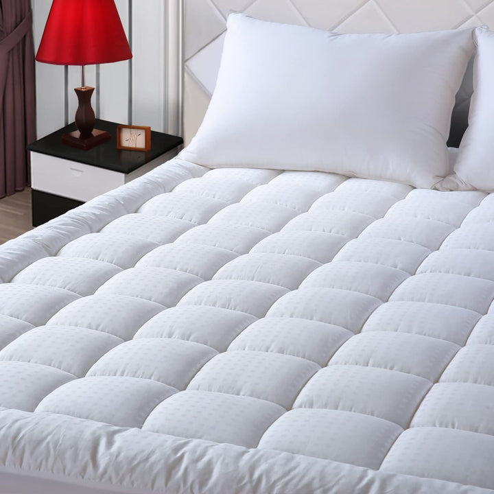 EASELAND Queen Mattress Pad – Pillow Top, White