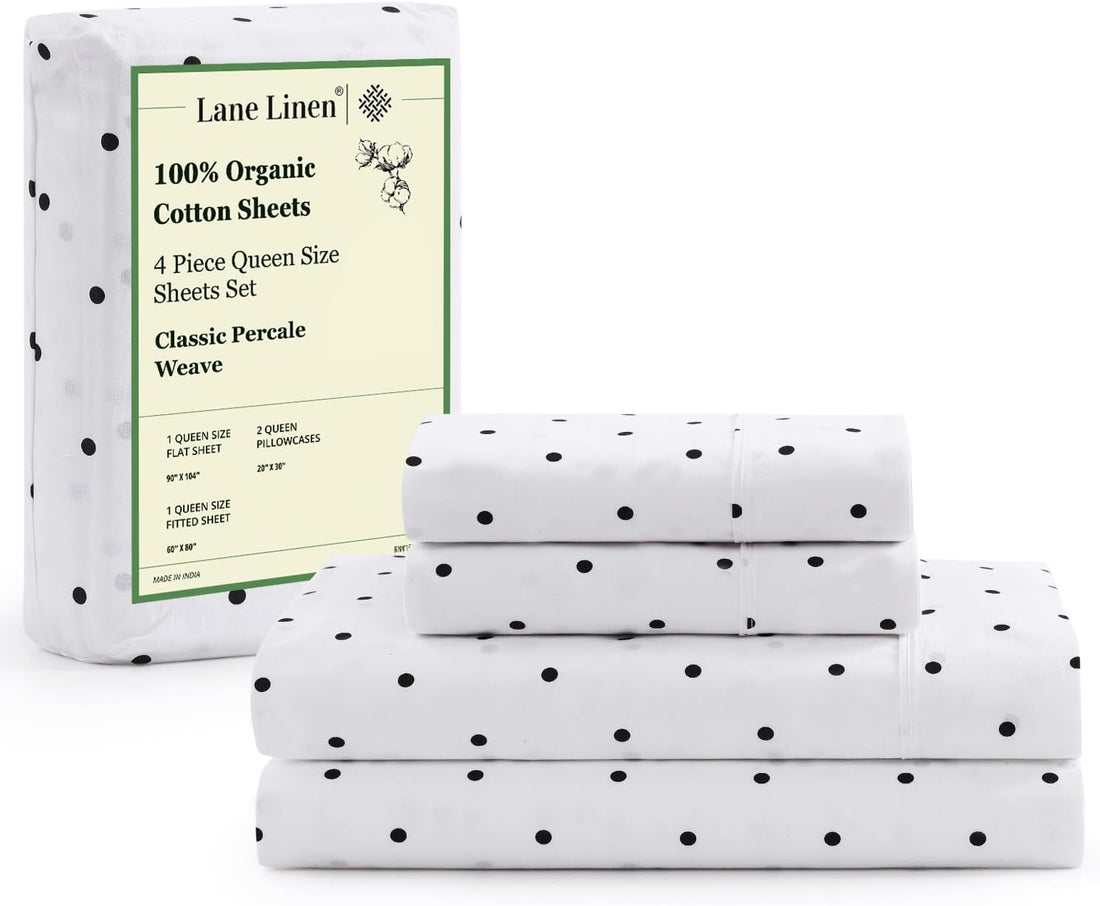 LANE LINEN Queen Organic Sheet Set – White