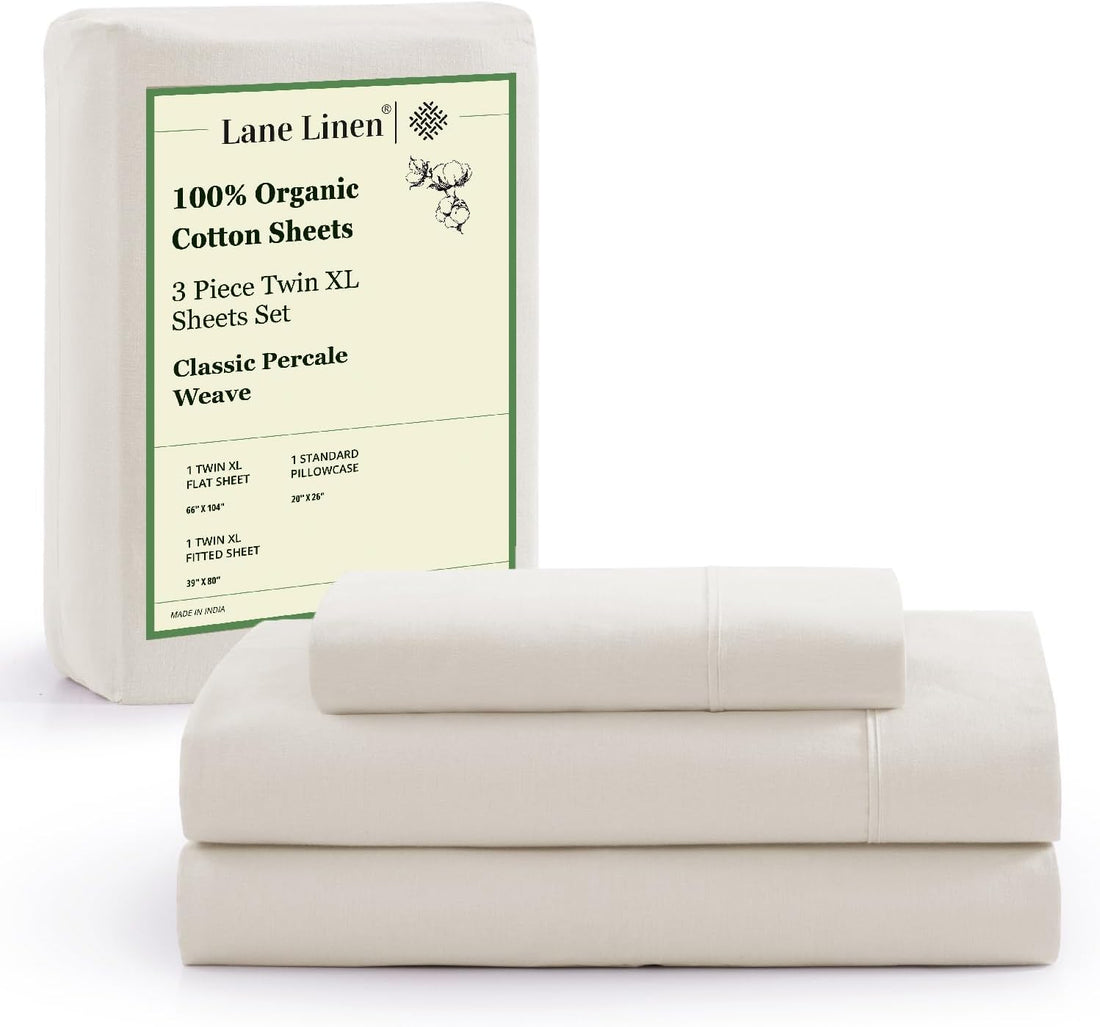 LANE LINEN Queen Organic Sheet Set – White