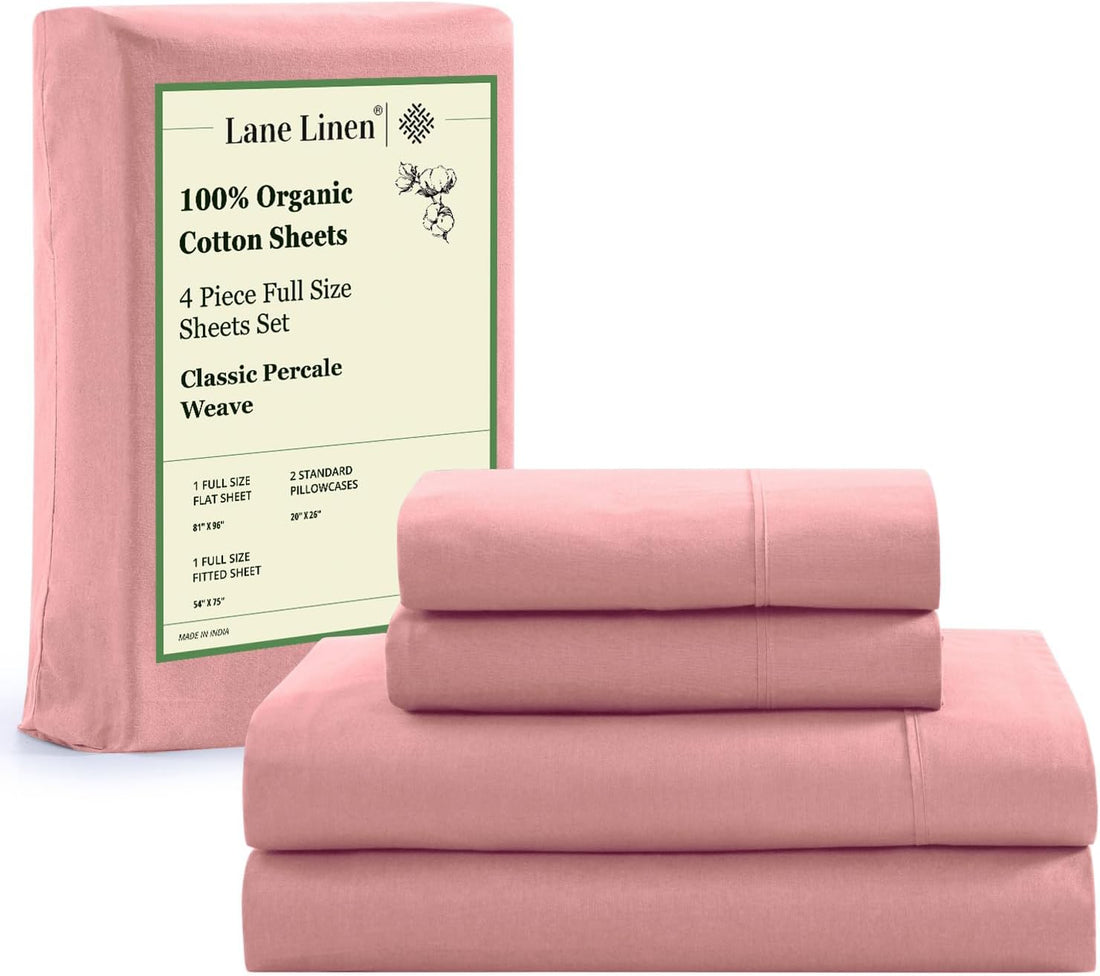 LANE LINEN Queen Organic Sheet Set – White