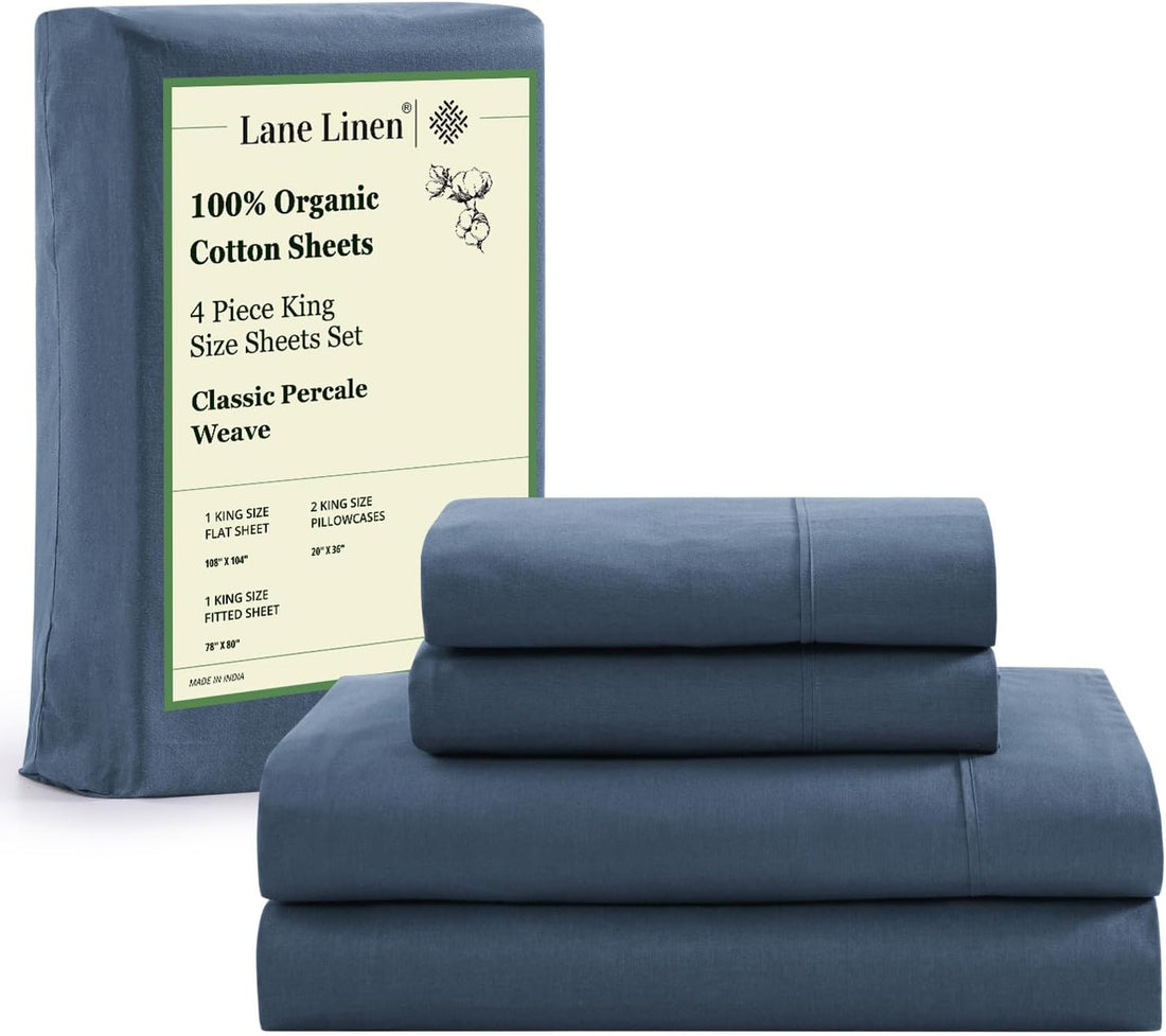 LANE LINEN Queen Organic Sheet Set – White