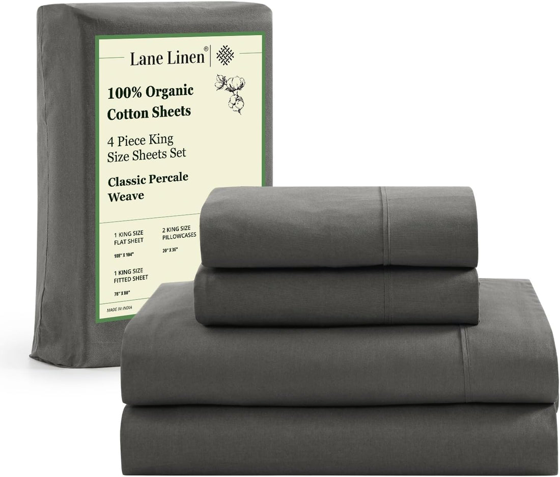 LANE LINEN Queen Organic Sheet Set – White