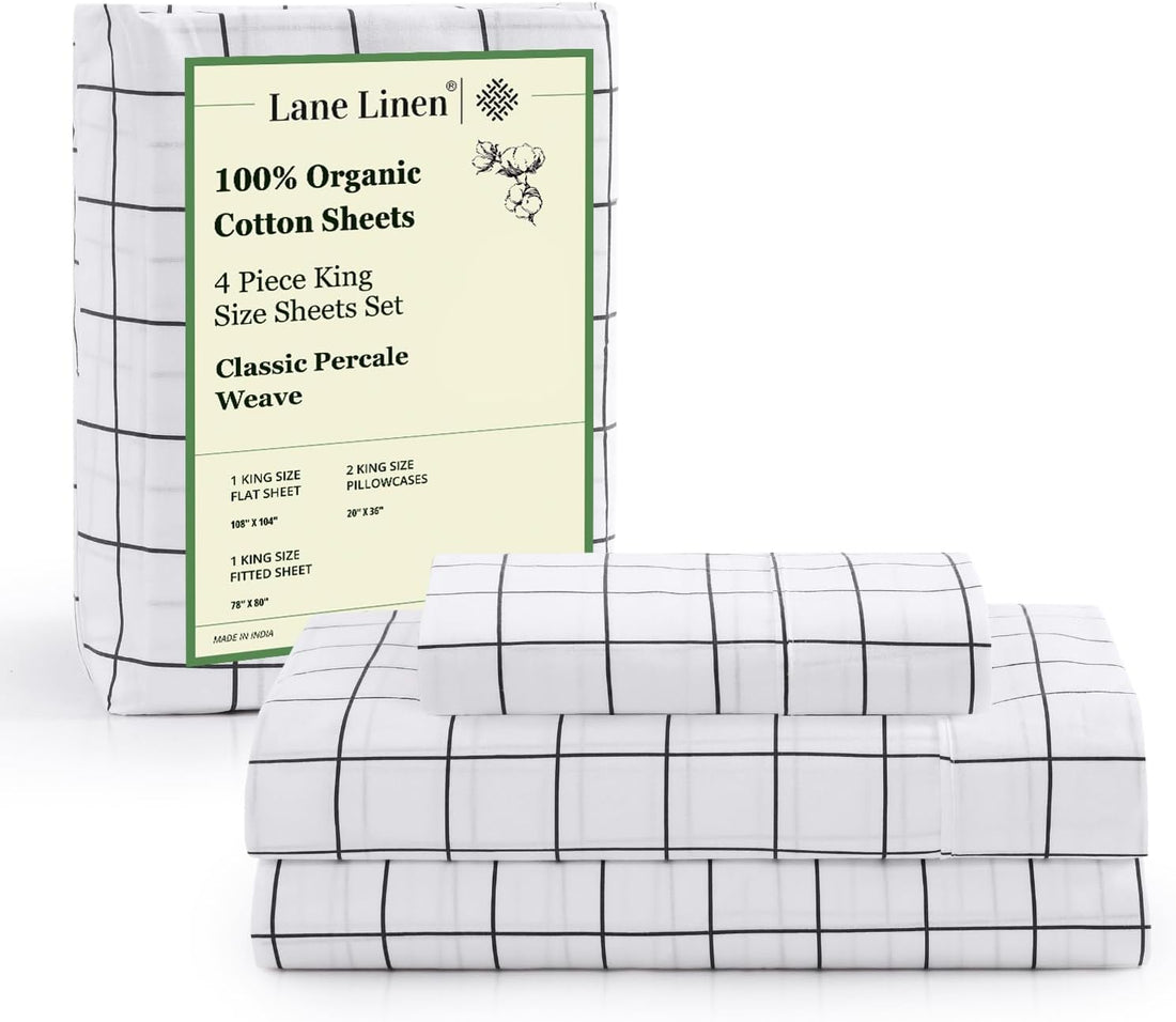LANE LINEN Queen Organic Sheet Set – White