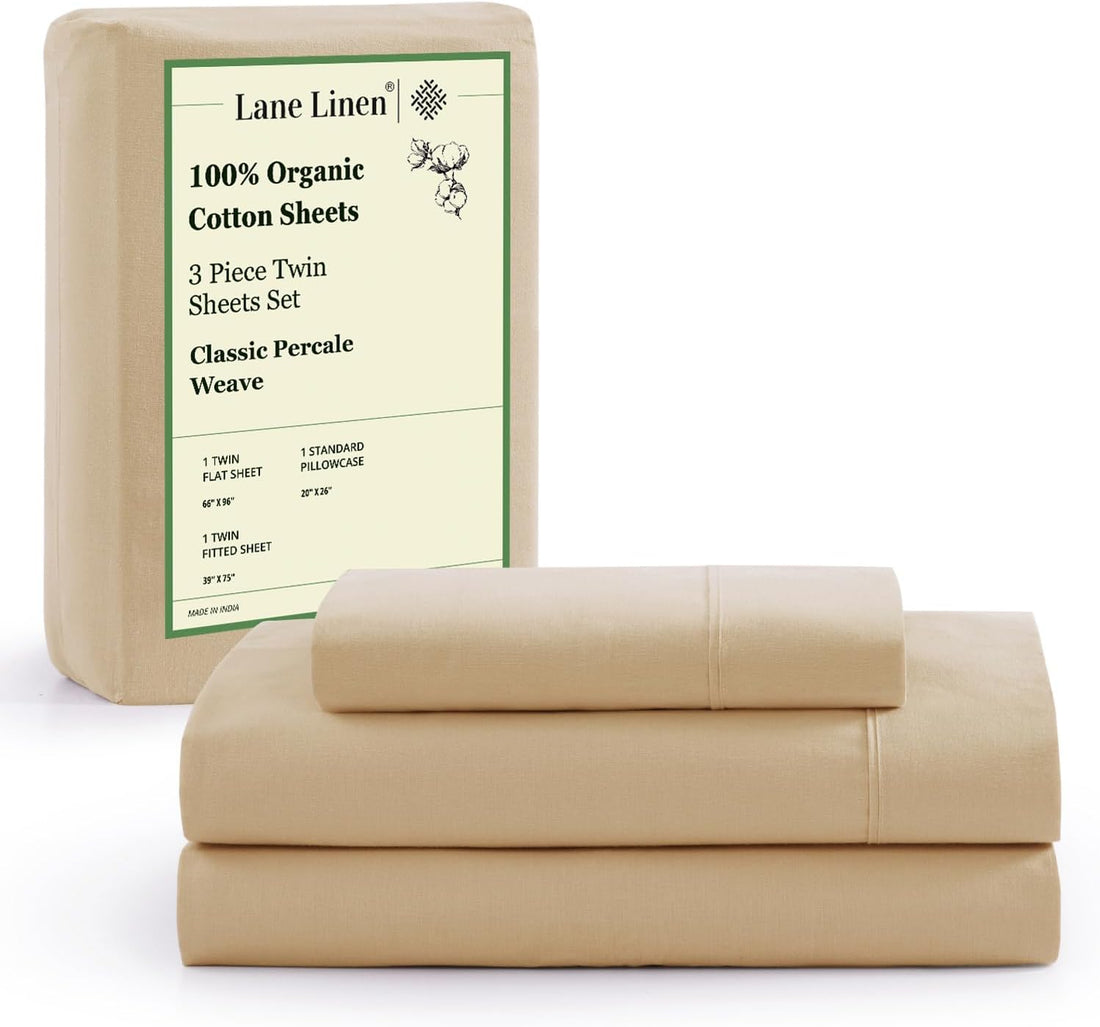 LANE LINEN Queen Organic Sheet Set – White
