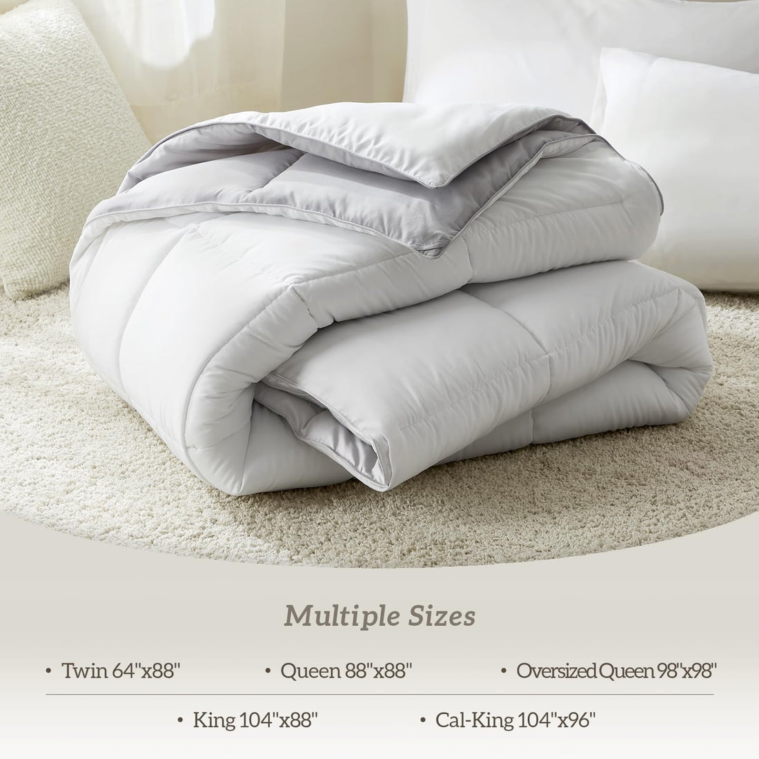 Homelike Moment Queen Comforter – Reversible Grey
