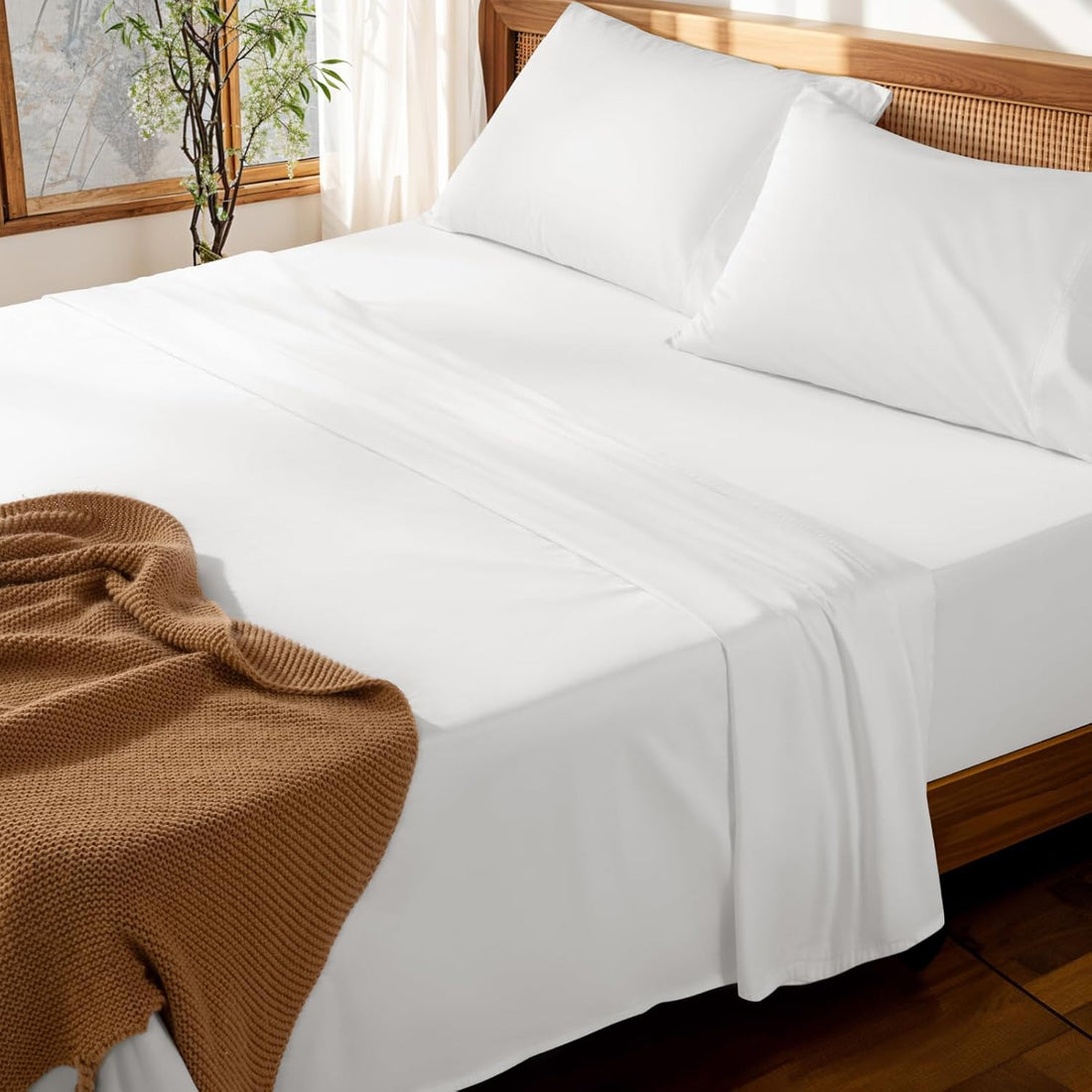 LBRO2M Egyptian Cotton Sheet Set – Queen, White