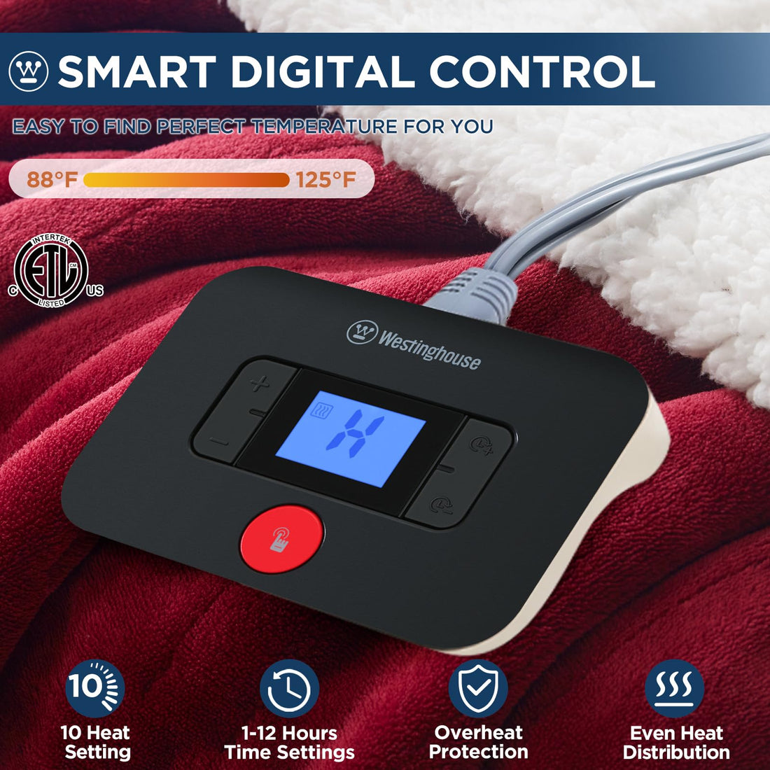 Westinghouse King Electric Blanket – Charcoal