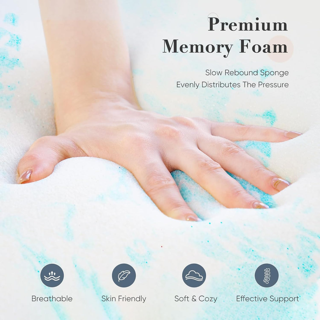 DUMOS Twin Memory Foam Topper – 2"