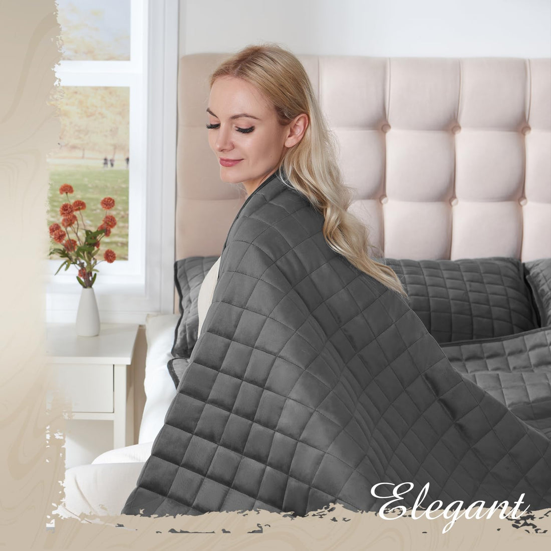 Velvet King Quilt Set – Cream