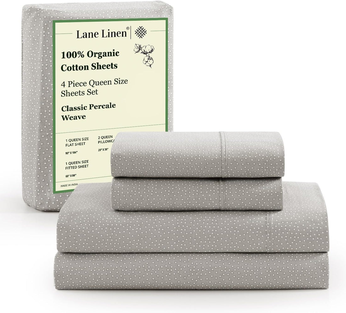 LANE LINEN Queen Organic Sheet Set – White