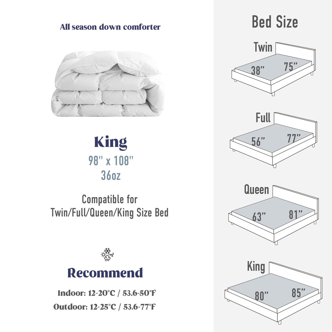 Puredown® Goose Down Comforter – King Size
