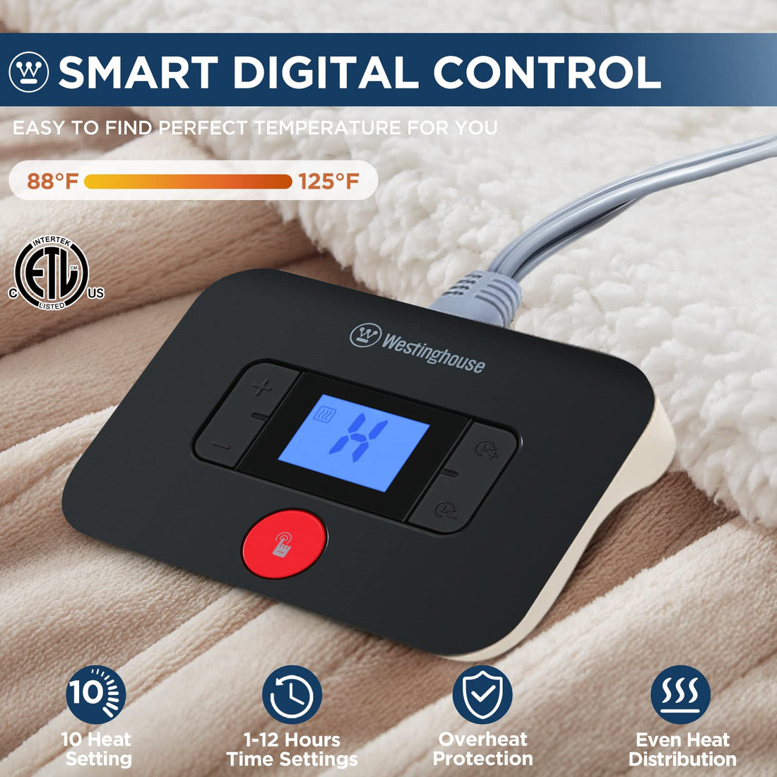 Westinghouse King Electric Blanket – Charcoal