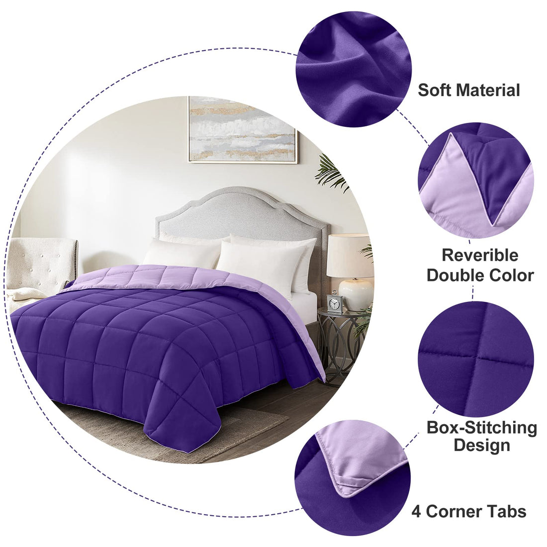 Homelike Moment Queen Comforter – Reversible Grey