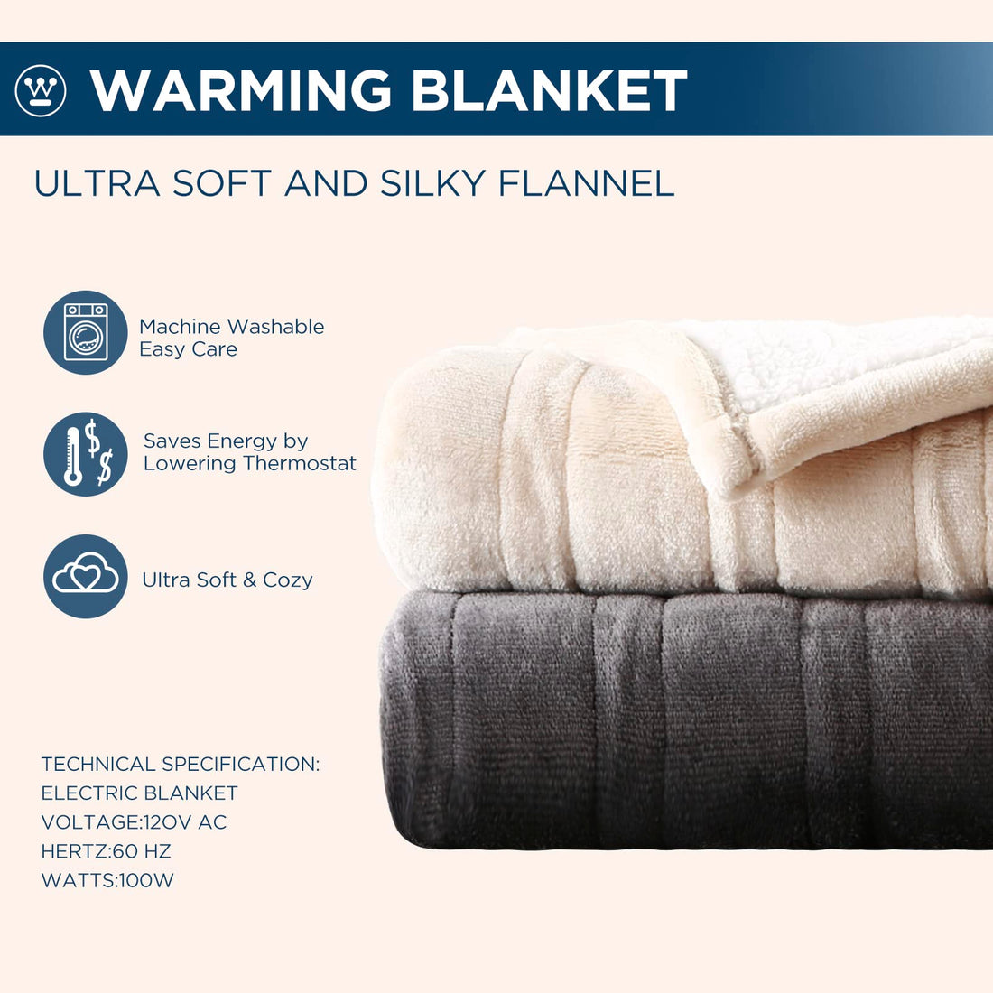 Westinghouse King Electric Blanket – Charcoal