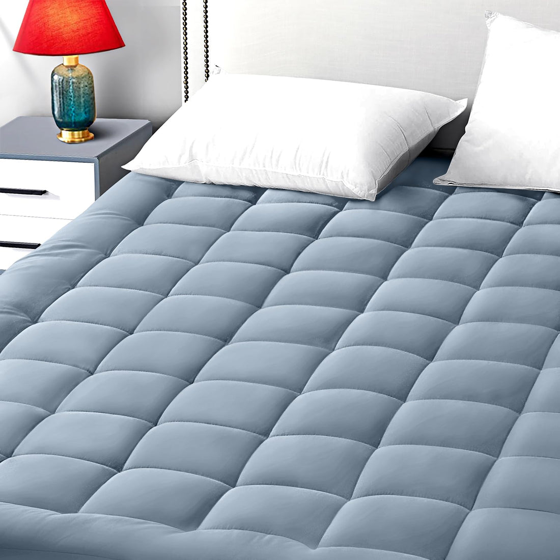 EASELAND Queen Mattress Pad – Pillow Top, White