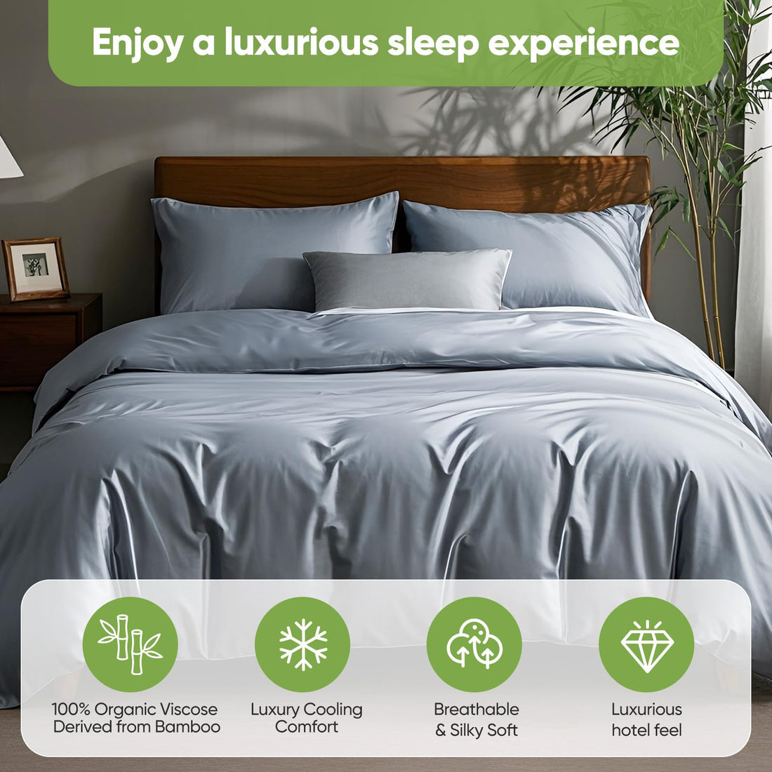 Luxury Bamboo Sheet Set – Cal King, Gray