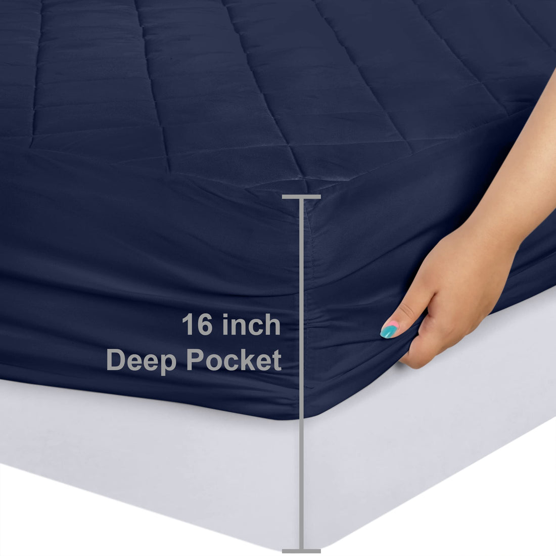 Utopia Quilted Mattress Pad – Queen, White