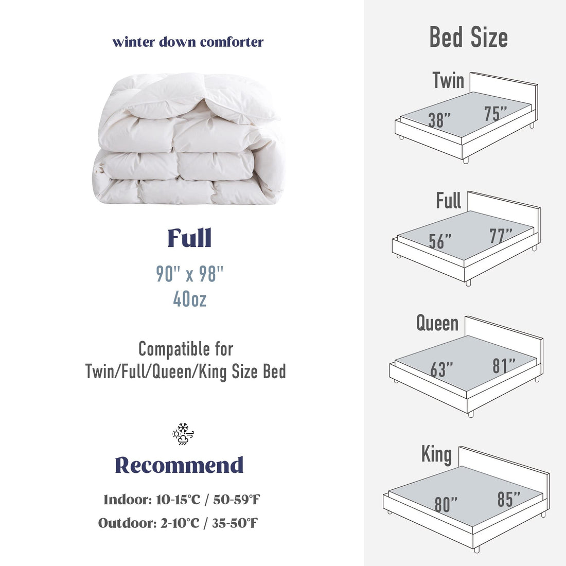 Puredown® Goose Down Comforter – King Size