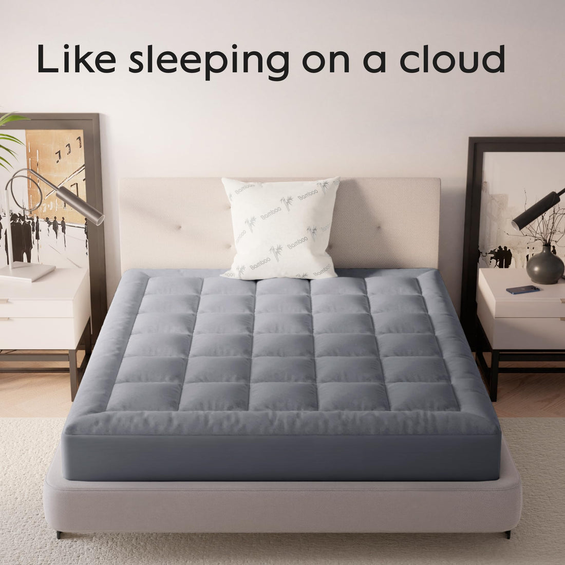 Ultra Soft Bamboo Mattress Topper – Queen, Green