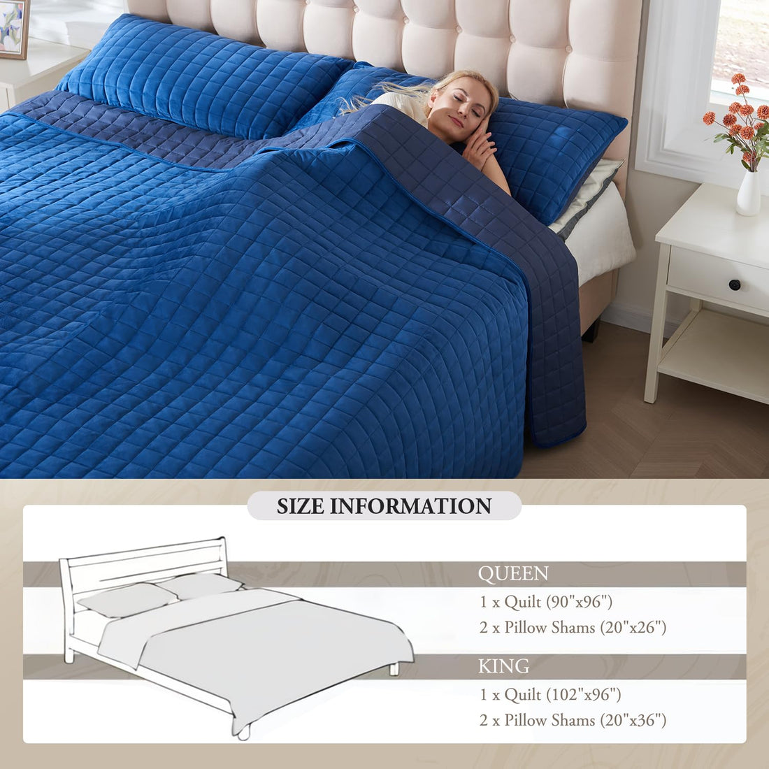 Velvet King Quilt Set – Cream
