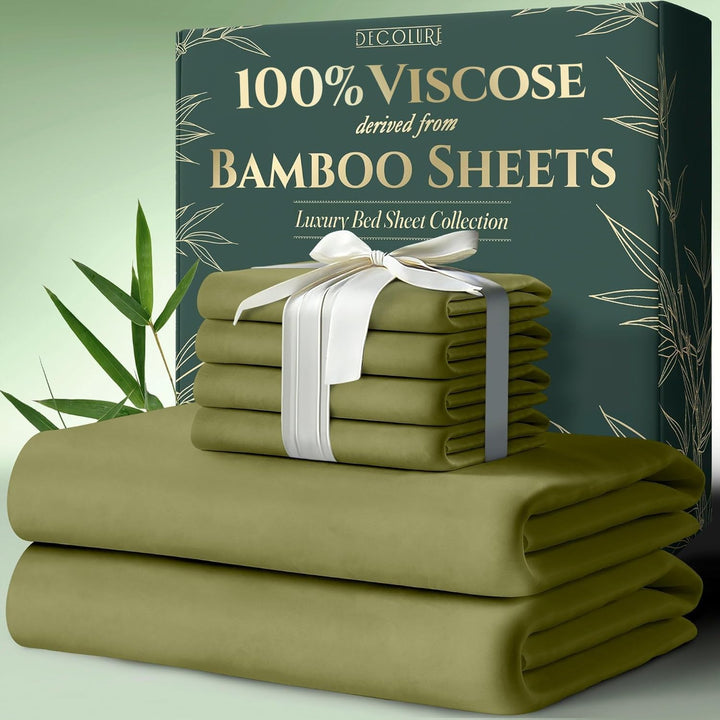 DECOLURE Bamboo Sheet Set – King, Cooling Taupe