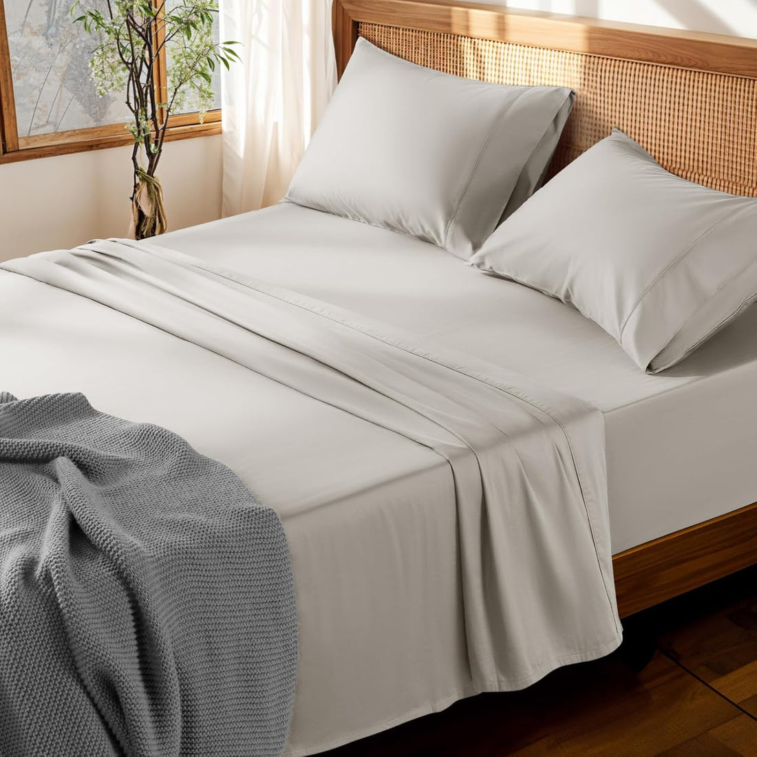LBRO2M Egyptian Cotton Sheet Set – Queen, White