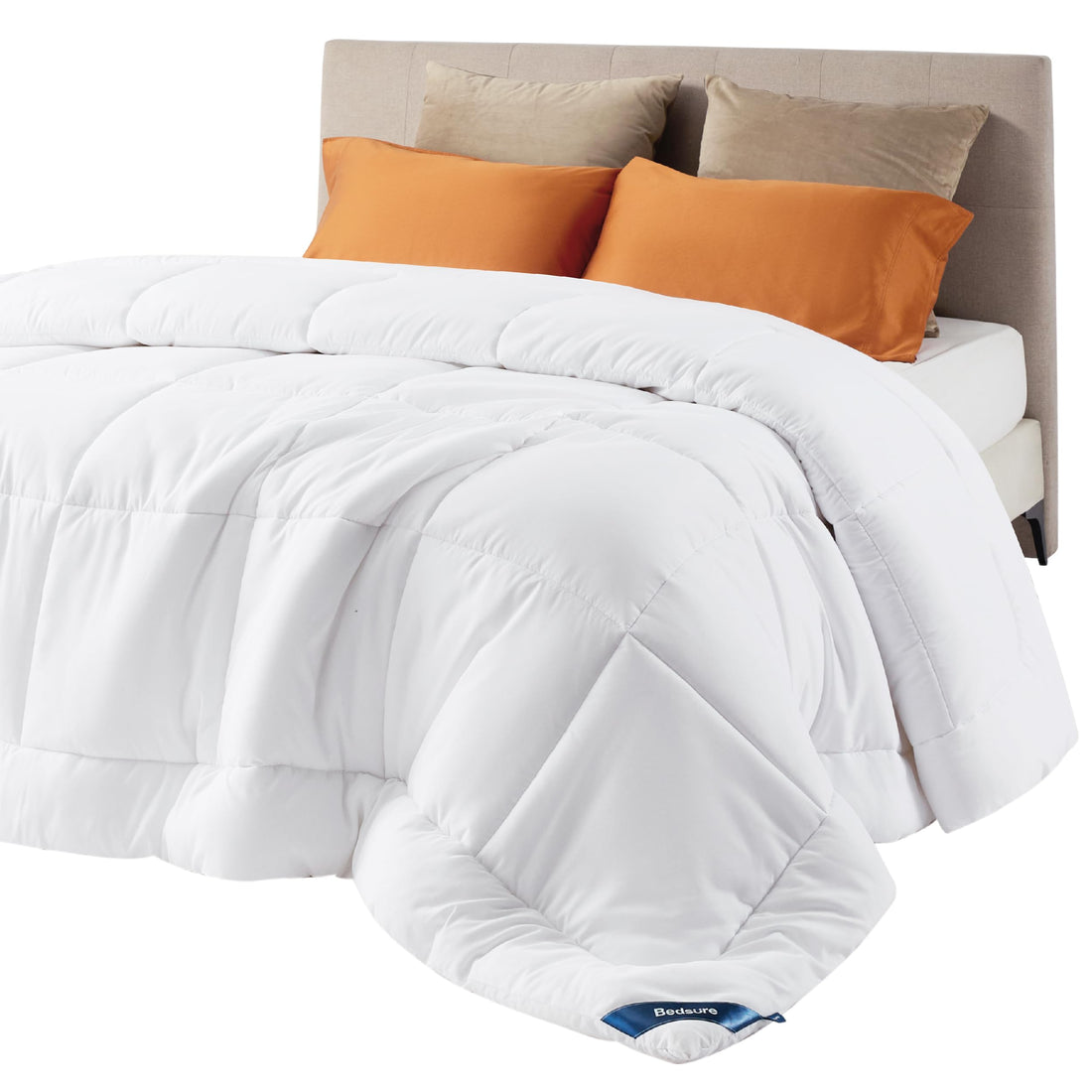 Bedsure Queen Comforter – White Down Alternative