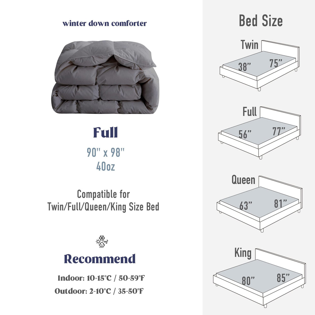 Puredown® Goose Down Comforter – King Size