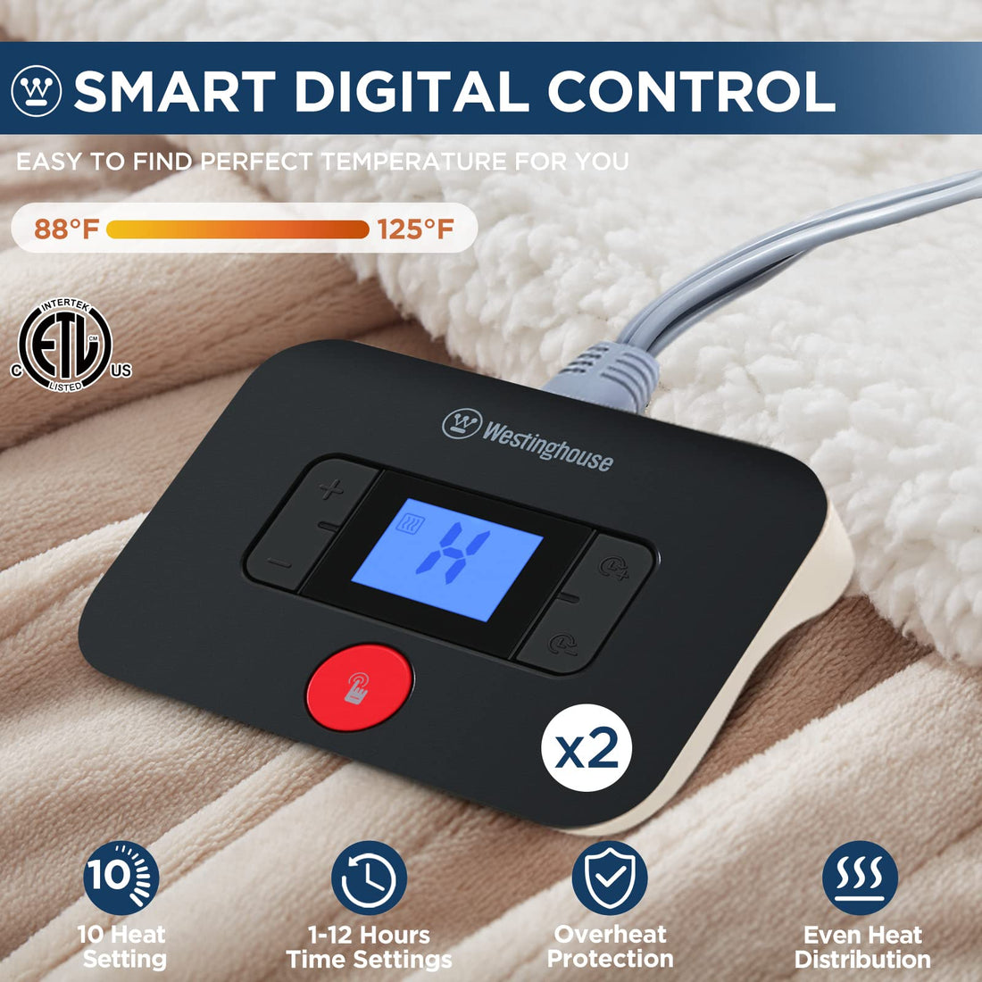Westinghouse King Electric Blanket – Charcoal
