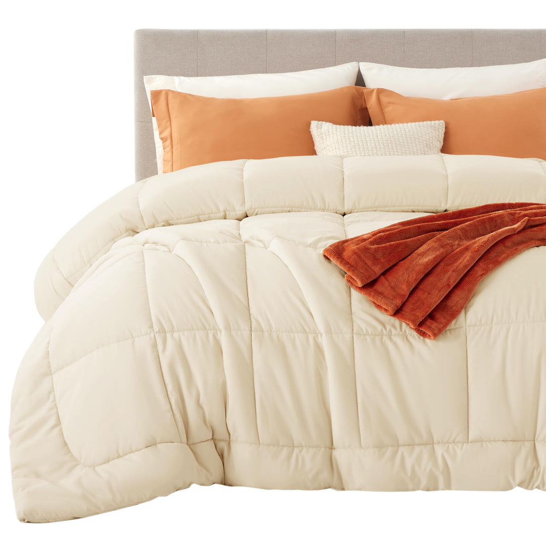 Bedsure Queen Comforter – White Down Alternative