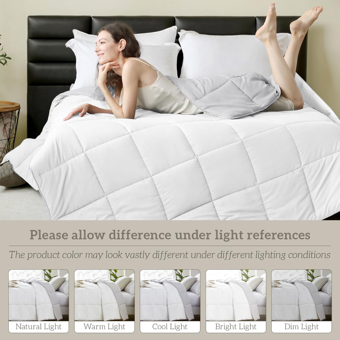 Homelike Moment Queen Comforter – Reversible Grey