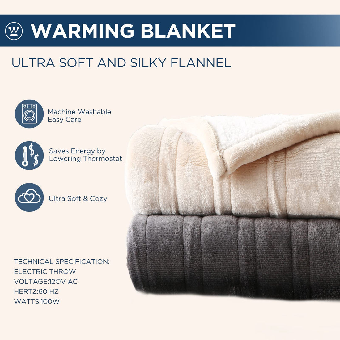 Westinghouse King Electric Blanket – Charcoal