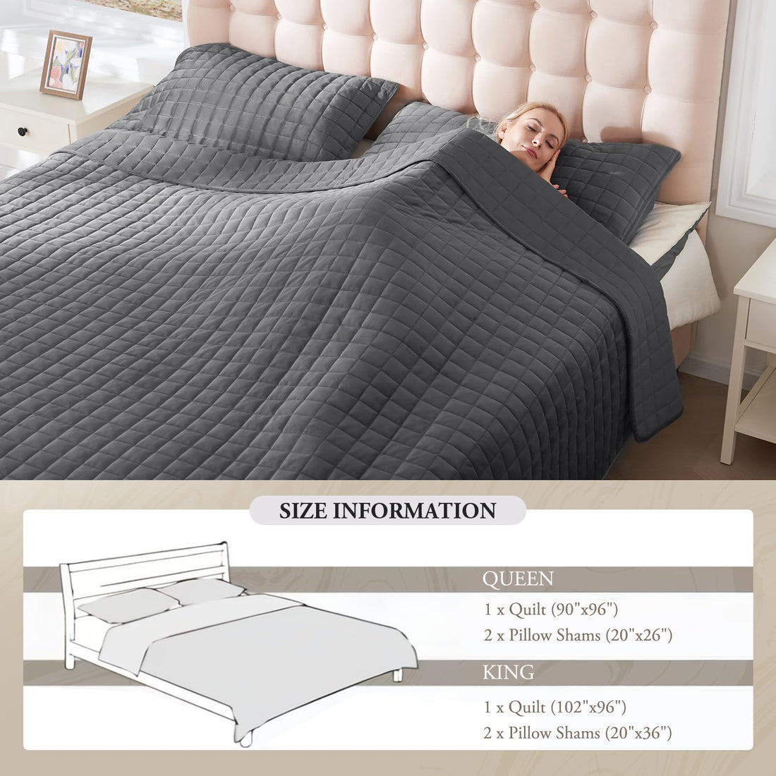 Velvet King Quilt Set – Cream