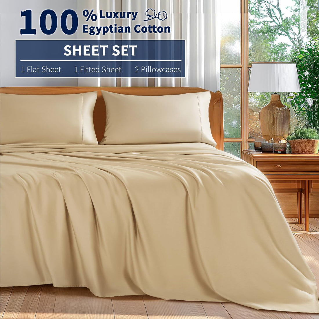 Shilucheng Egyptian Cotton Sheets – Queen