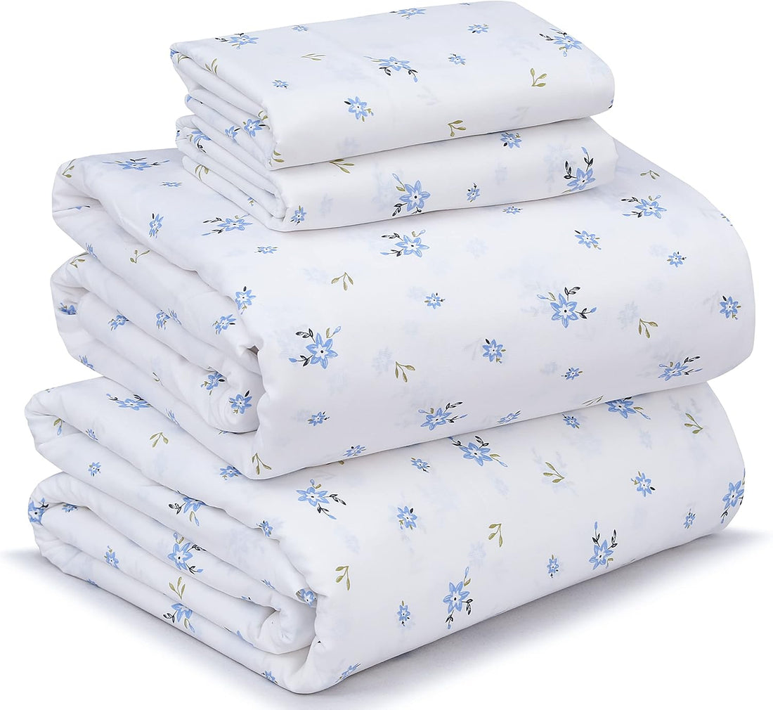 RUVANTI Split King Cotton Sheet Set – Floral, 5PC