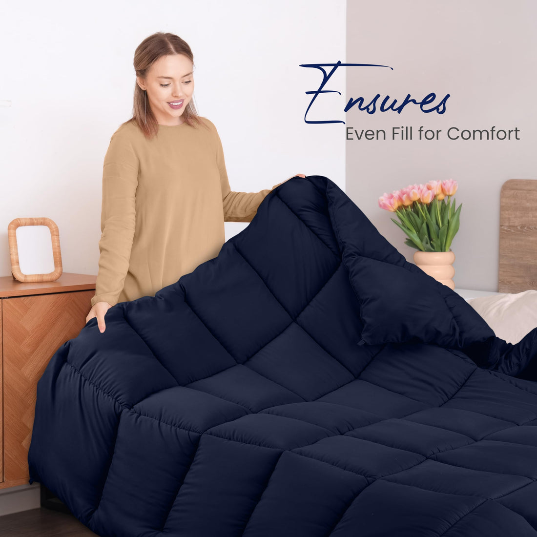 Utopia Queen Comforter – White Down Alternative