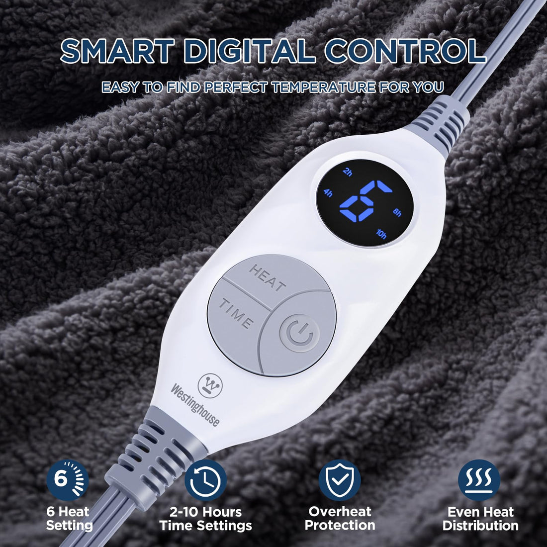 Westinghouse King Electric Blanket – Dark Grey