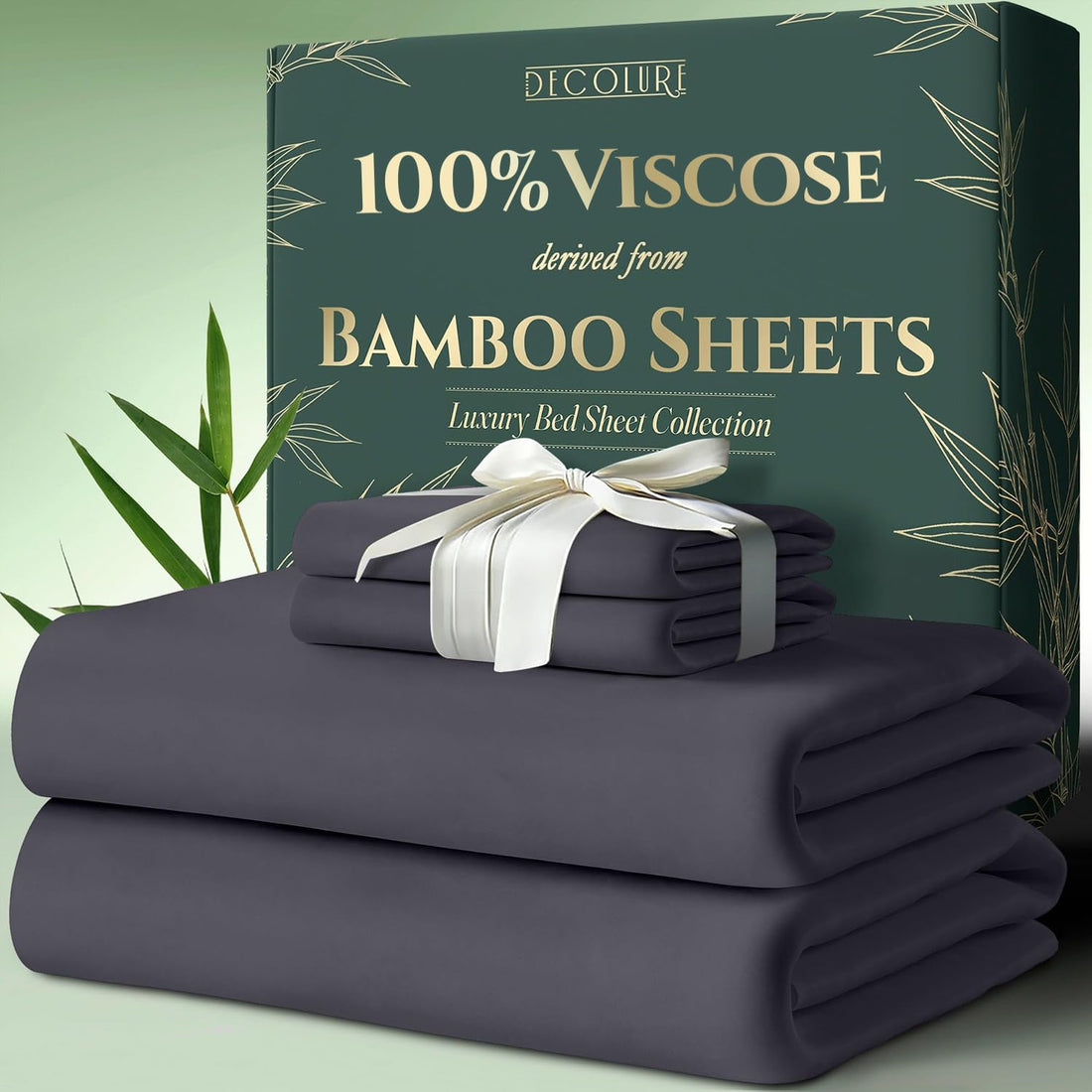 DECOLURE Bamboo Sheet Set – King, Cooling Taupe